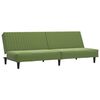 vidaXL Canap&eacute;-lit &agrave; 2 places avec repose-pied Vert clair Velours