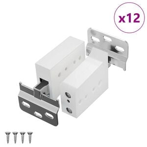 vidaXL Support de Meuble Suspendu 12 pi&egrave;ces Blanc 70 x 48 x 19 mm