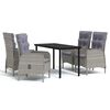 vidaXL Ensemble &agrave; manger de jardin et coussins 5pcs Gris/noir