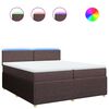 vidaXL Sommier &agrave; lattes de lit avec matelas Marron fonc&eacute; 200x200 cm