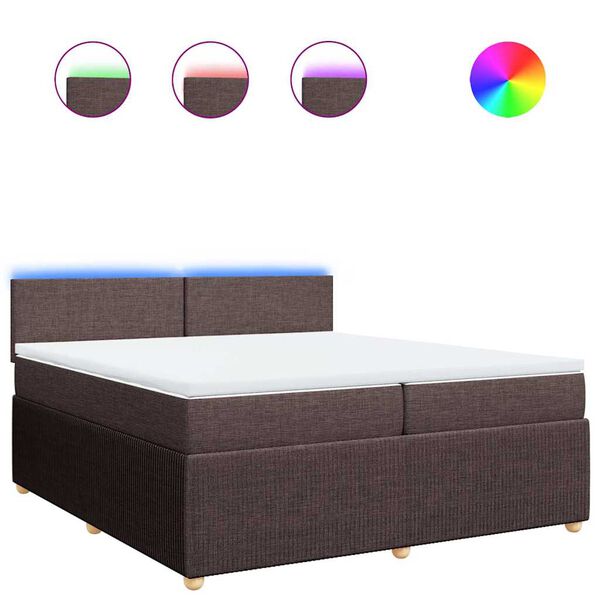 vidaXL Sommier &agrave; lattes de lit avec matelas Marron fonc&eacute; 200x200 cm