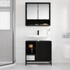 vidaXL Cabinet de salle de bain avec porte Ch&ecirc;ne noir 65 x 33 x 60 cm