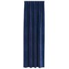 vidaXL Rideaux occultants 2 pcs Bleu fonc&eacute; 140 x 260 cm Velours