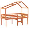 vidaXL Lit haut sans matelas cire marron 90x200 cm bois de pin massif