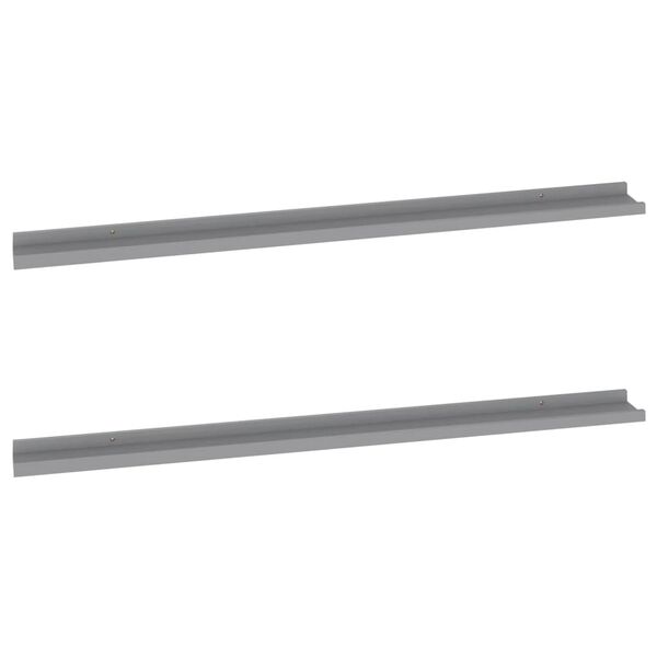 vidaXL &Eacute;tag&egrave;res murales 2 pcs Gris 115x9x3 cm