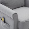 vidaXL Fauteuil de massage Gris clair Tissu