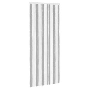 vidaXL Rideau anti-insectes en chenille Gris et blanc 90 x 220 cm