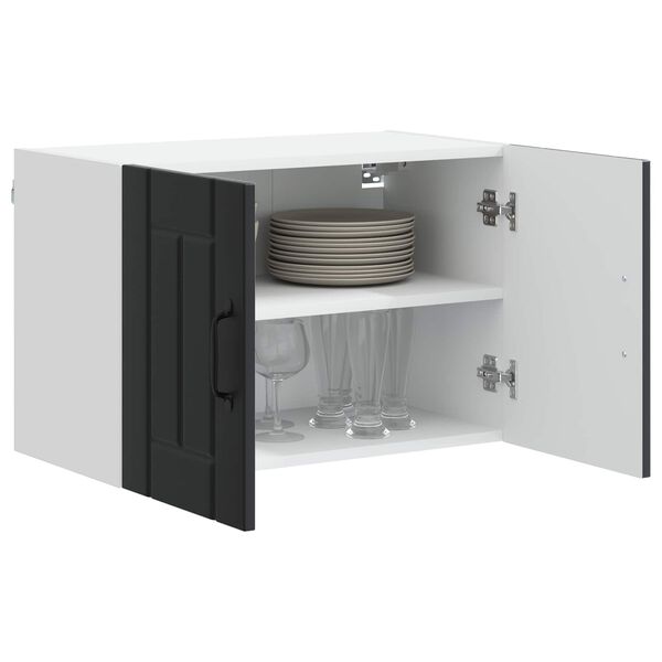 vidaXL Meuble mural de cuisine avec porte Lucca Noir 60 x 31 x 40 cm