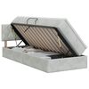 vidaXL Lit de Rangement Gris clair 90 x 190 cm Velours