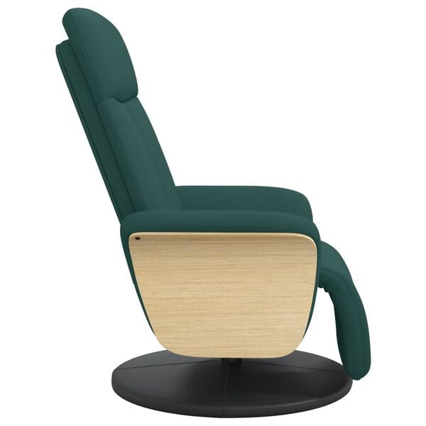 vidaXL Fauteuil inclinable avec repose-pieds vert foncé tissu