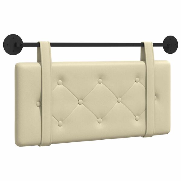 vidaXL T&ecirc;te de lit suspendue Montage mural Cr&egrave;me 80 cm Simili cuir