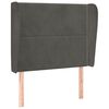 vidaXL T&ecirc;te de lit avec oreilles Gris fonc&eacute; 83x23x118/128 cm Velours