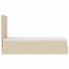 vidaXL Cadre de lit ottoman avec matelas cr&egrave;me 100x200cm tissu
