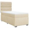 vidaXL Sommier &agrave; lattes de lit avec matelas Cr&egrave;me 90x200 cm Tissu