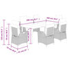 vidaXL Ensemble &agrave; manger de jardin et coussins 7 pcs gris clair rotin