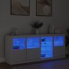 vidaXL Buffet avec lumi&egrave;res LED blanc 164x37x67 cm