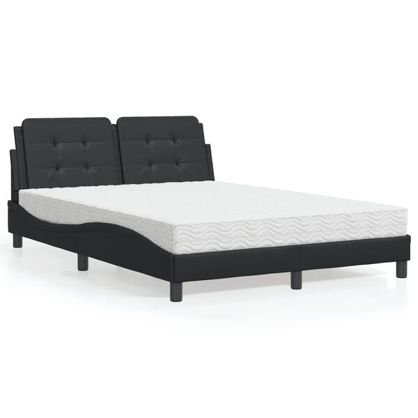 vidaXL Cadre de lit sans matelas Zadar noir 140x200 cm similicuir