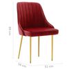 vidaXL Chaises &agrave; manger lot de 6 rouge bordeaux velours