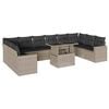 vidaXL Salon de jardin 11 pcs avec coussins gris clair r&eacute;sine tress&eacute;e