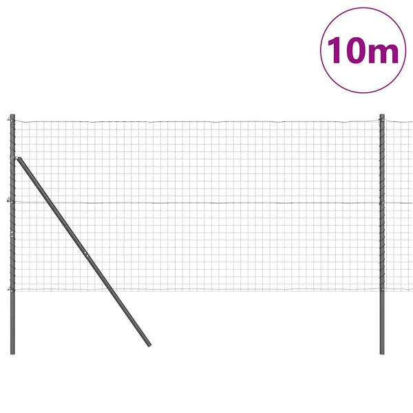 vidaXL Cl&ocirc;ture avec poteau Gris 1,2 x 10 m Acier et PVC