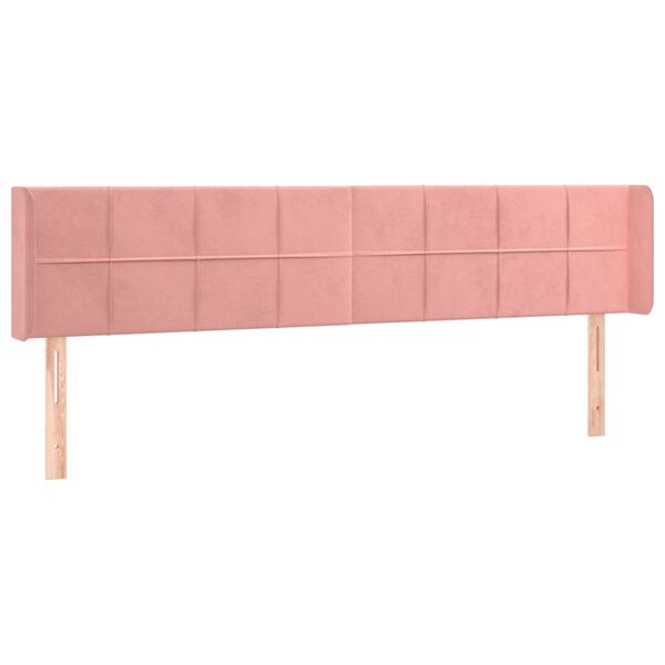 vidaXL T&ecirc;te de lit &agrave; LED Rose 163x16x78/88 cm Velours