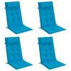 vidaXL Coussins de chaise &agrave; dossier haut lot de 4 bleu clair