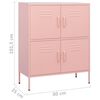 vidaXL Armoire de rangement Rose 80x35x101,5 cm Acier