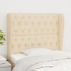 vidaXL T&ecirc;te de lit avec oreilles Cr&egrave;me 93x23x118/128 cm Tissu