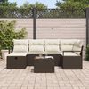 vidaXL Ensemble de canap&eacute; de jardin 7 pcs Marron Poly rotin
