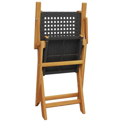 vidaXL Chaises de jardin lot de 2 noir bois massif d'acacia et rotin