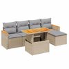vidaXL Salon de jardin avec coussins 6 pcs beige résine tressée