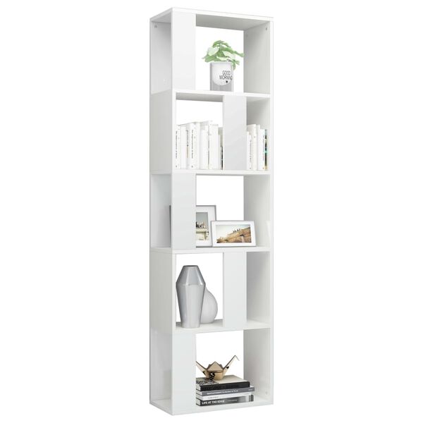 vidaXL Biblioth&egrave;que/S&eacute;parateur de pi&egrave;ce Blanc brillant Bois ing&eacute;nierie
