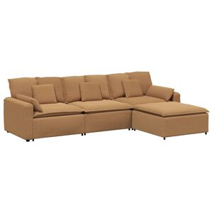 vidaXL Canap&eacute; modulable avec repose-pieds et coussins beige