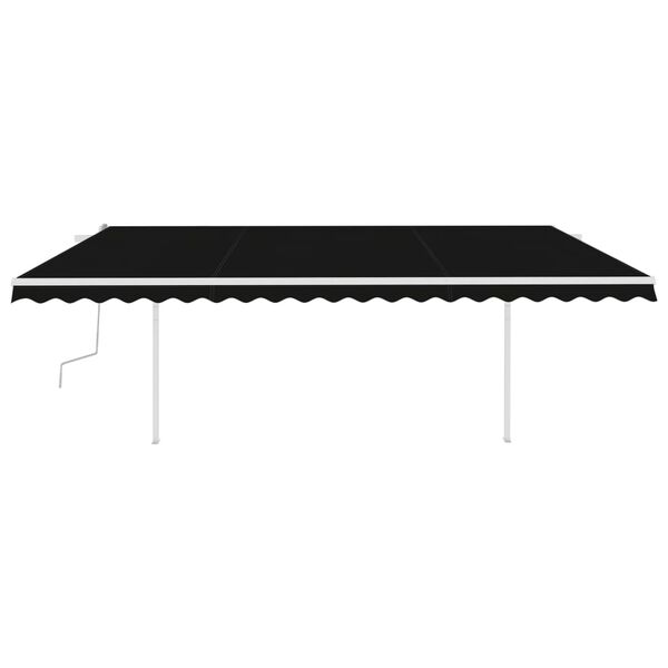 vidaXL Auvent manuel r&eacute;tractable avec poteaux 5x3,5 m Anthracite