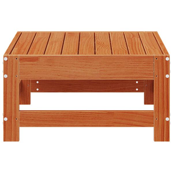vidaXL Repose-pieds de jardin Pin massif Brun Cir&eacute; 62 x 62 x 32 cm