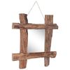 vidaXL Miroir &agrave; b&ucirc;ches Naturel 50x50 cm bois de teck recycl&eacute;