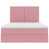 vidaXL Lit avec rangement et LED avec LED Rose 140 x 190 cm Velours
