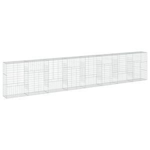 vidaXL Panier gabion avec couvercle 800x50x150 cm fer galvanis&eacute;