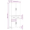 vidaXL Buffet haut Ch&ecirc;ne fum&eacute; 69,5x34x180 cm Bois d'ing&eacute;nierie