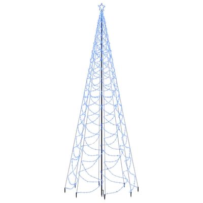 vidaXL Arbre de Noël avec poteau en métal 1400 LED bleues 5 m