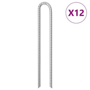 vidaXL Piquets de tente 12pcs forme de U 41,5 cm &Oslash;12mm acier galvanis&eacute;