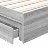 vidaXL Lit de Rangement Gris Sonoma 90 x 200 cm Bois d'ing&eacute;nierie