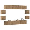 vidaXL Ensemble de meuble TV mural 8 pcs ch&ecirc;ne artisanal