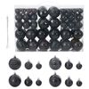 vidaXL Boules de No&euml;l 100 pcs noir &Oslash;3/4/6 cm