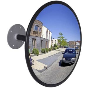 vidaXL Miroir de trafic convexe Acrylique Noir 30 cm Int&eacute;rieur