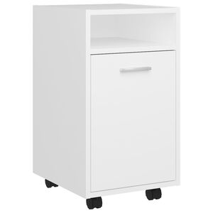 vidaXL Armoire lat&eacute;rale avec roues Blanc 33x38x60 cm Bois d&rsquo;ing&eacute;nierie
