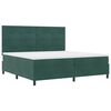 vidaXL Lit &agrave; ressorts avec matelas Vert fonc&eacute; 200 x 200 cm tissu