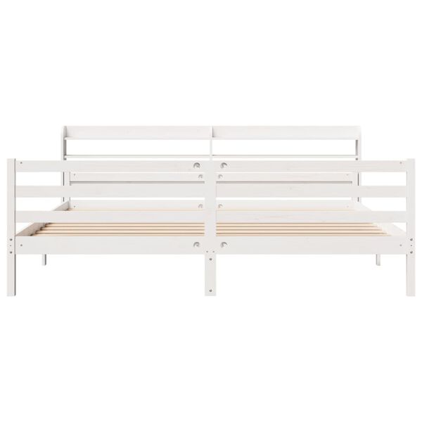 vidaXL Cadre de lit avec t&ecirc;te de lit sans matelas blanc 200x200 cm