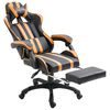 vidaXL Chaise de jeu avec repose-pied Orange Similicuir