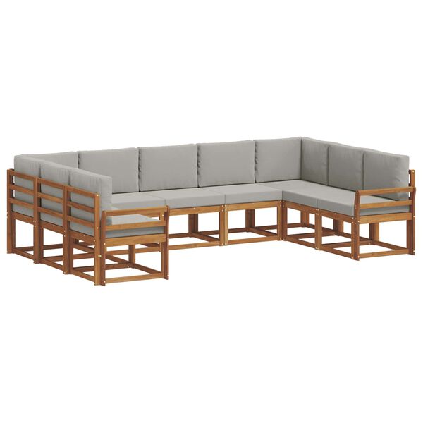 vidaXL Ensemble de canap&eacute;s d'ext&eacute;rieur 9 pcs Gris Naturel et Clair